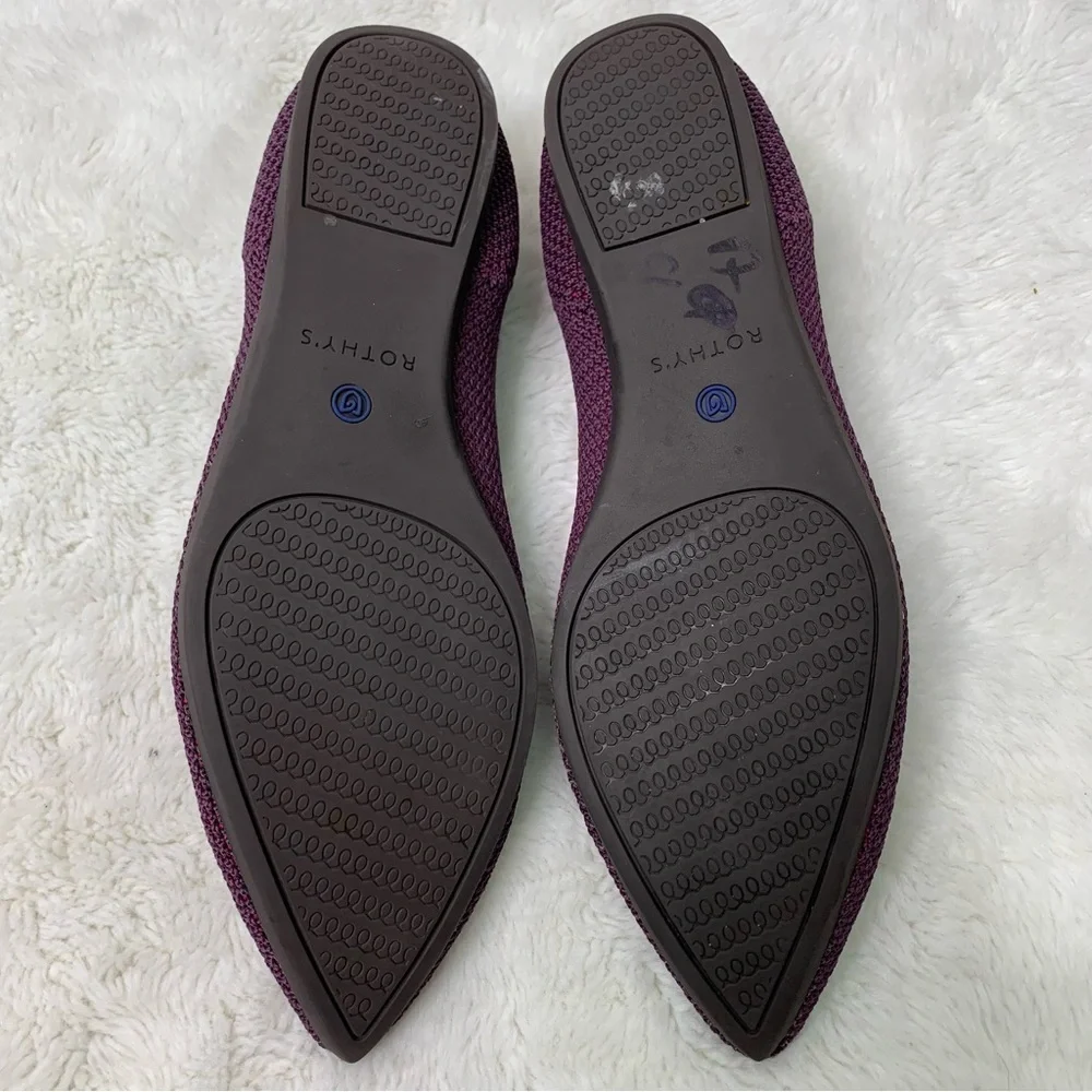 Rothy’s Women's Rare Unicorn Violet Purple The Point Flats Size 8.5 - Picture 14 of 14